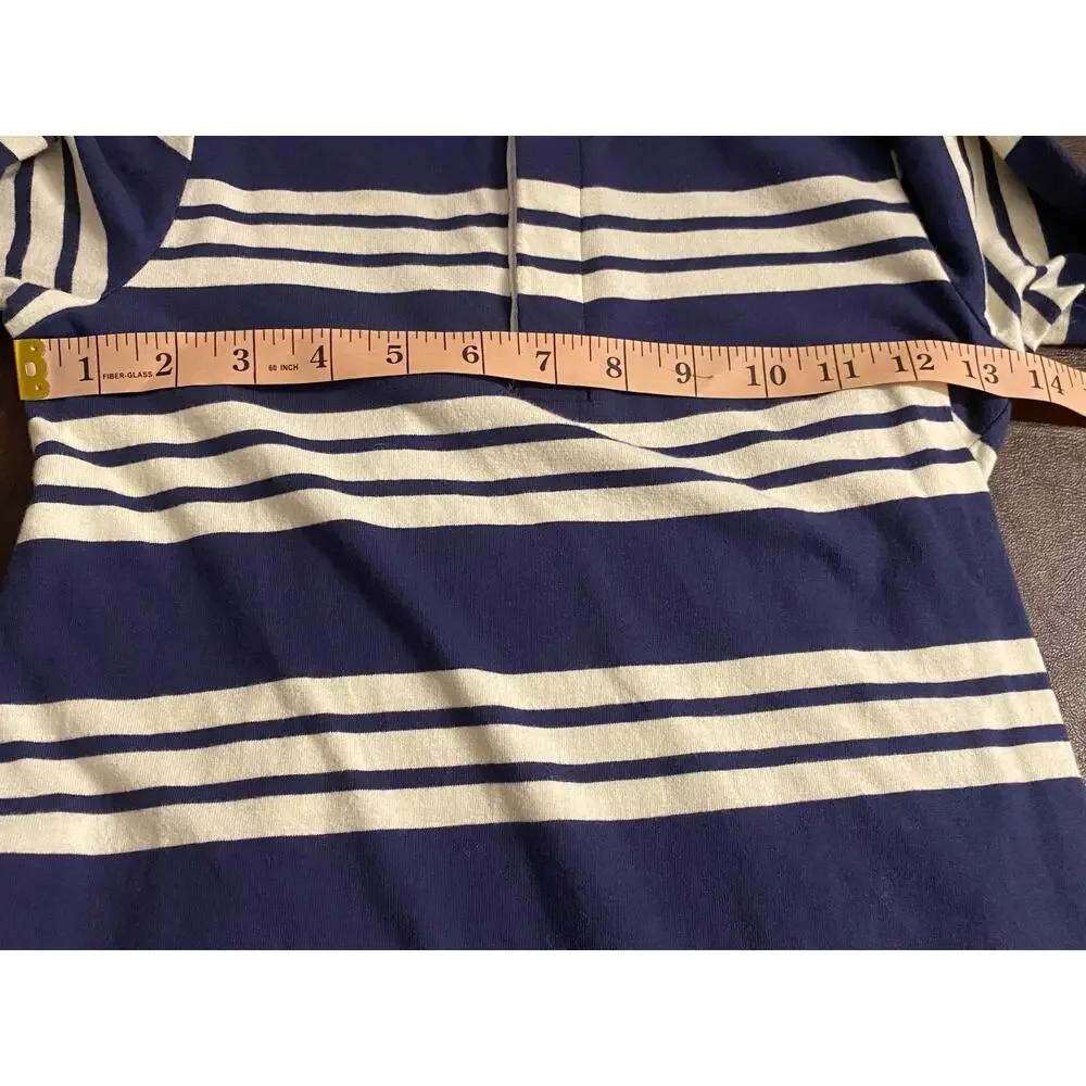 NWT Gap Kids Striped Polo Dress Navy White Long Sleeve Girl M 7/8 School Pockets
